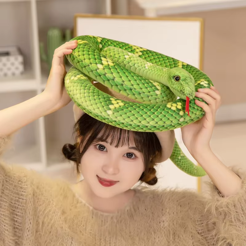 70-280cm Kawaii Snake Plush Toys Pit Viper Realistic Stuffed Cobra Animal Soft Cotton Cuddly Doll Python Birthday Gifts for Boys — image 5