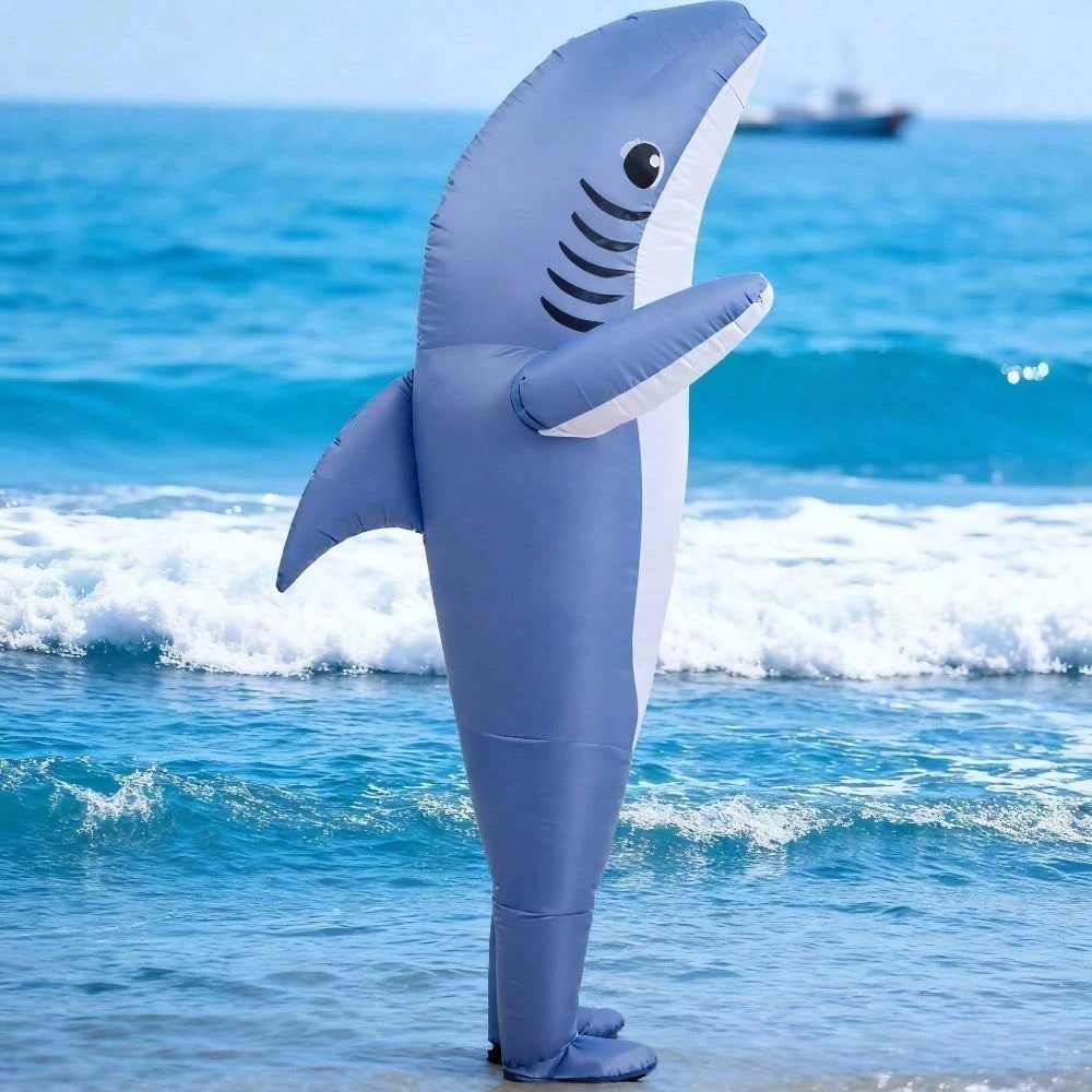Regalo Perfecto para San Valentín, Disfraz de Tiburón Inflable, Ropa de Hilo para Fiesta de Halloween y Cumpleaños — imagen 10