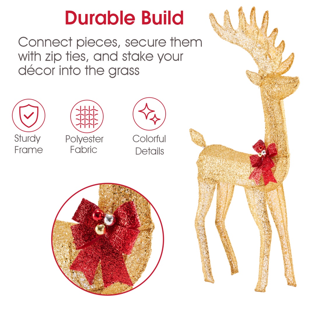 Decoración para Patio de Navidad con Renos y Carros de Remolque — imagen 7