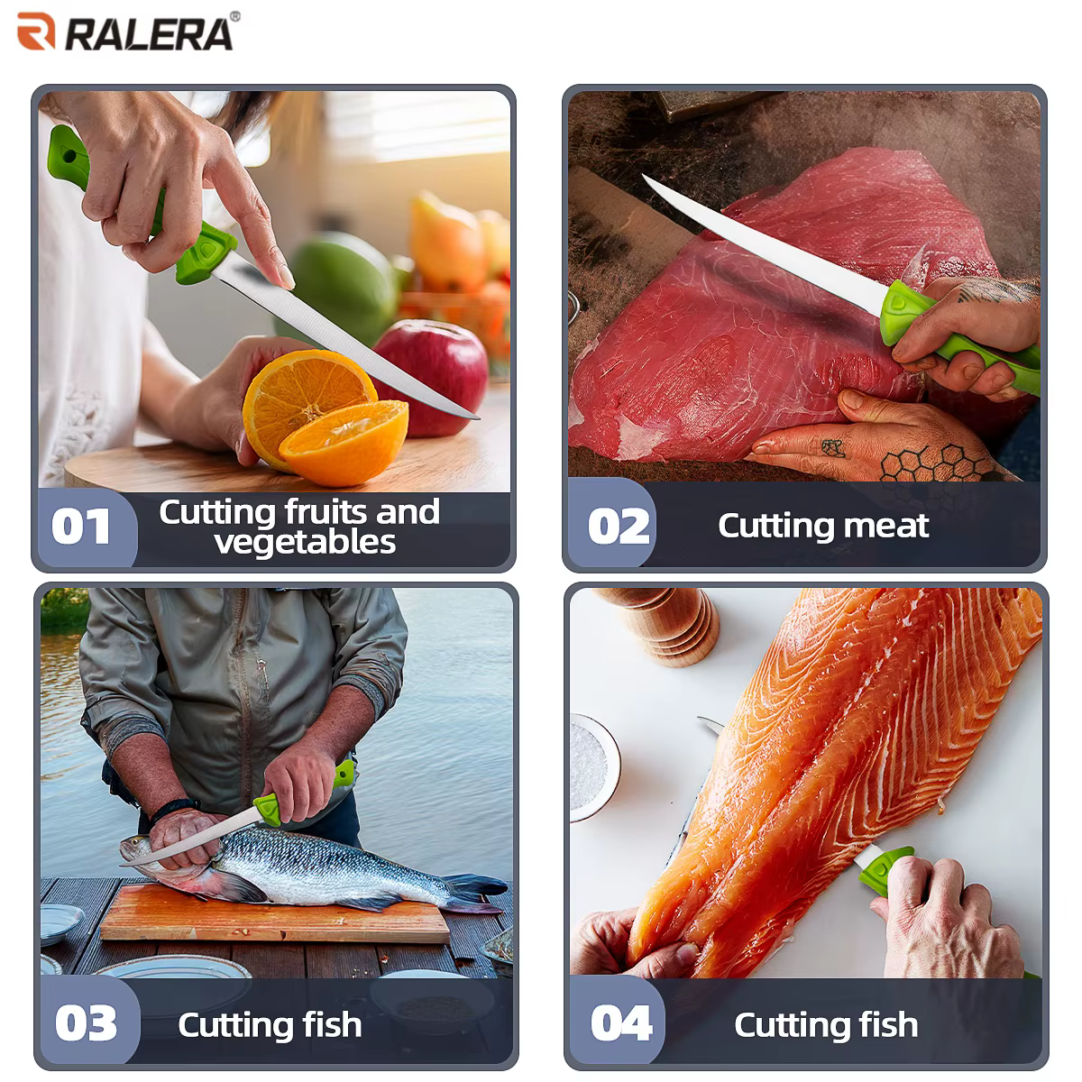 RALERA Saltwater Resistant Fishing Gear Tackle Kit: Fillet Knife, Fish Lip Gripper, Split Ring Fishing Pliers, Fishing Gifts for — image 6