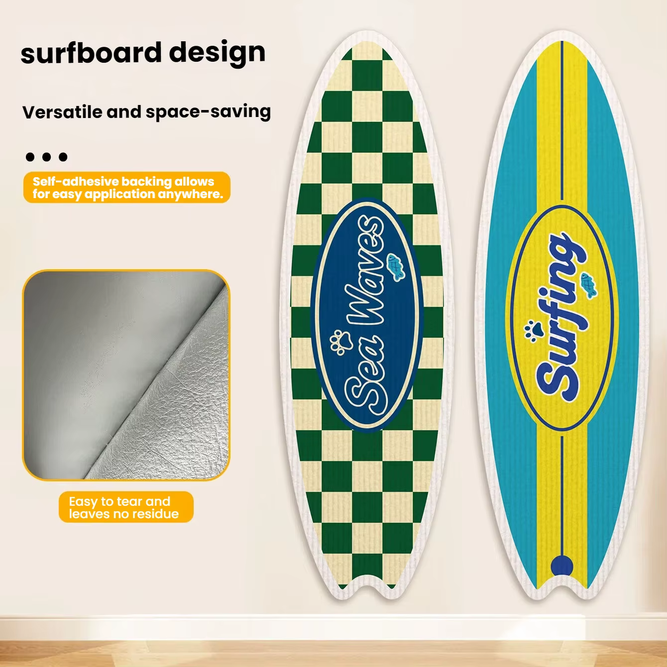 A Cat Scratcher Post in the Shape of a Surfboard, Wall-mounted, Made of Natural Sisal Material, and Free of Debris, Toy for Cats — image 5
