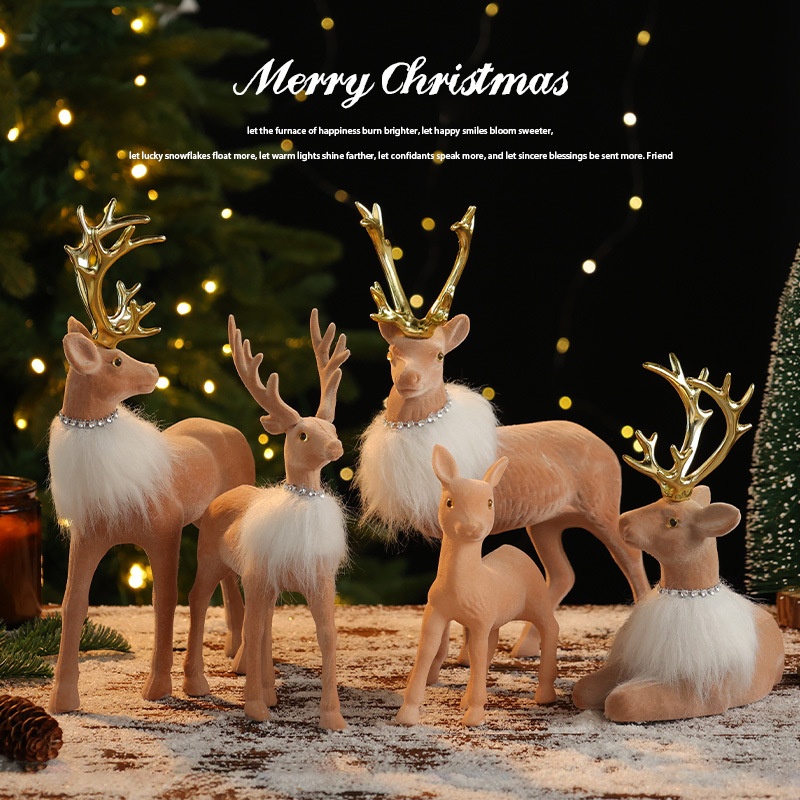 Christmas Reindeer Decoration, Christmas Ornament, Cartoon Holiday Decorative Figurine — image 5