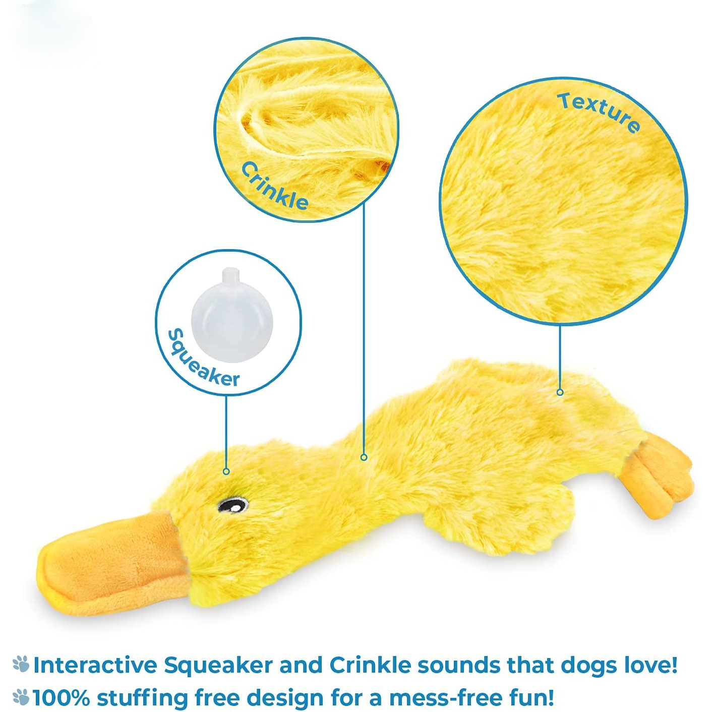 Pet Supplies Pet Filling Dog Toys Cute Unfilled Duck Chewing Plush Sound Toy Duck — image 2