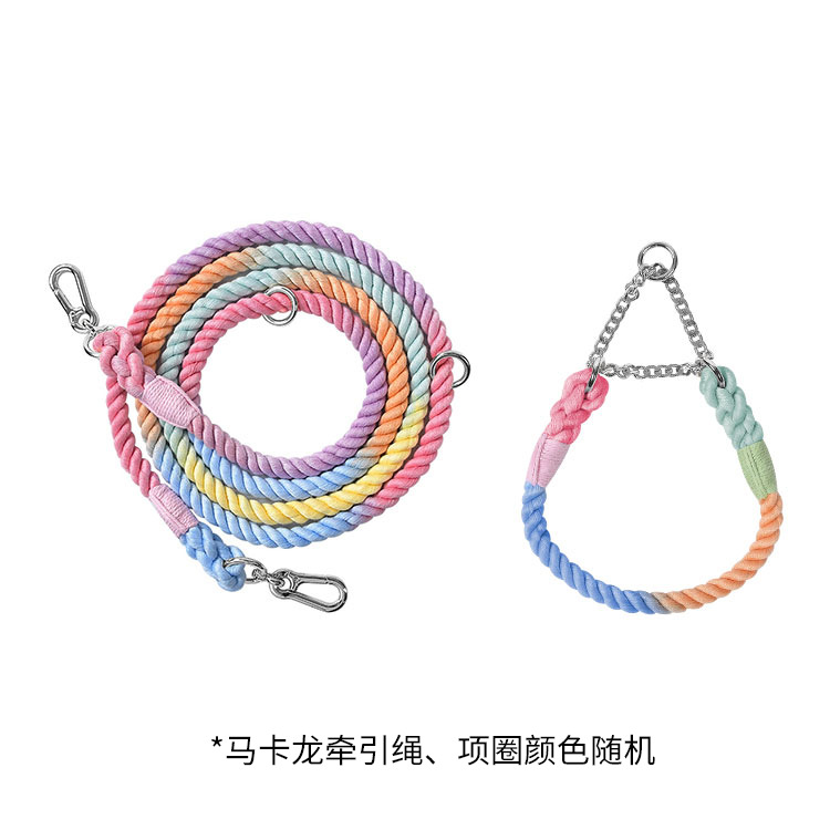 Braided Colorful Pet Dog Leash with P-Chain Collar for Medium and Large Dogs — image 15