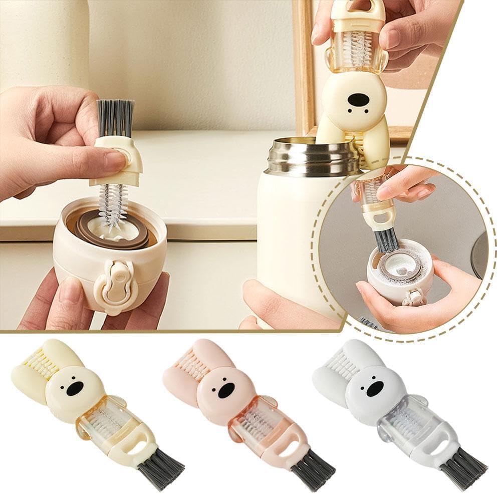 Rabbit cup lid brush four in one insulated water cup brush milk bottle pacifier cup mouth gap cleaning brush — image 2