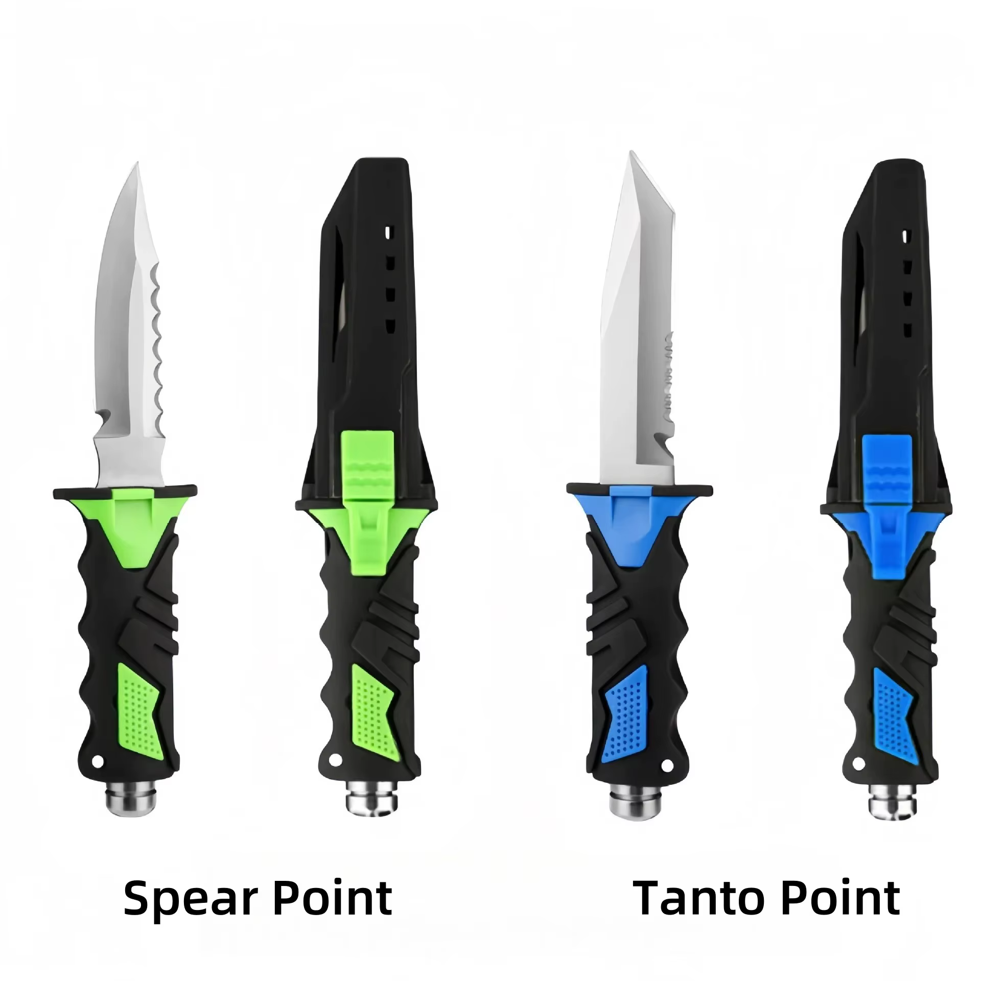 Diving Knife Spear Point Fixed Blade with Leg Strap Survival Rescue Tool Stainless Steel Rope Cutter for Fishing Camping — image 3