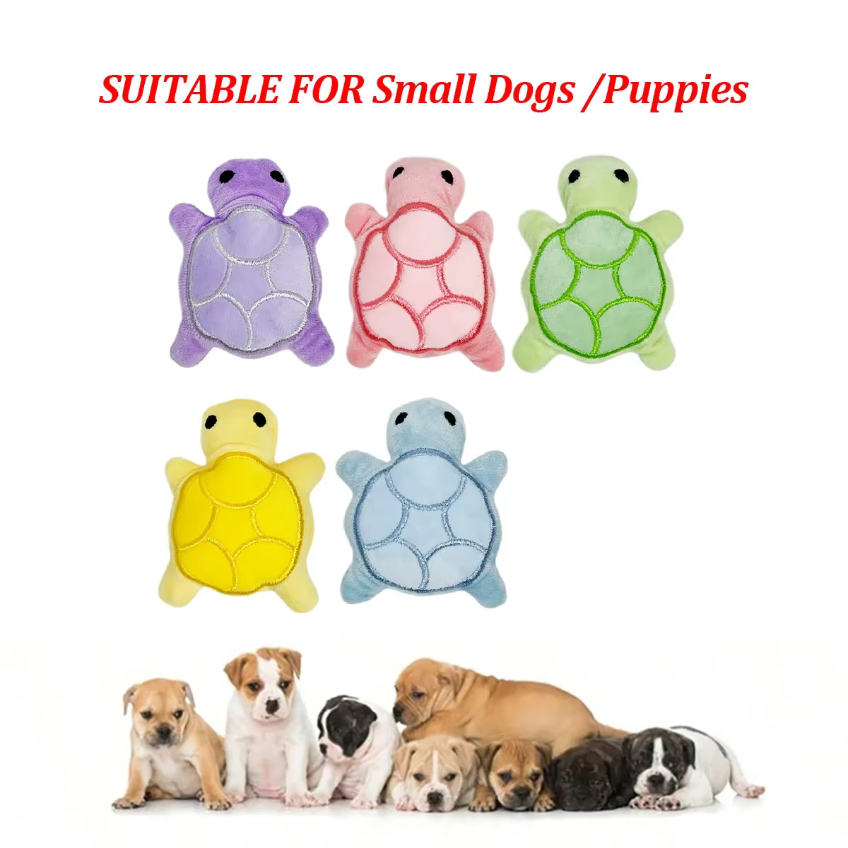 Juguetes para Perros Tortuga de Plush Pequeño Juguetes de Mordida para Cachorros Alivio del Diente Interactivo Seguro y Divertido — imagen 3