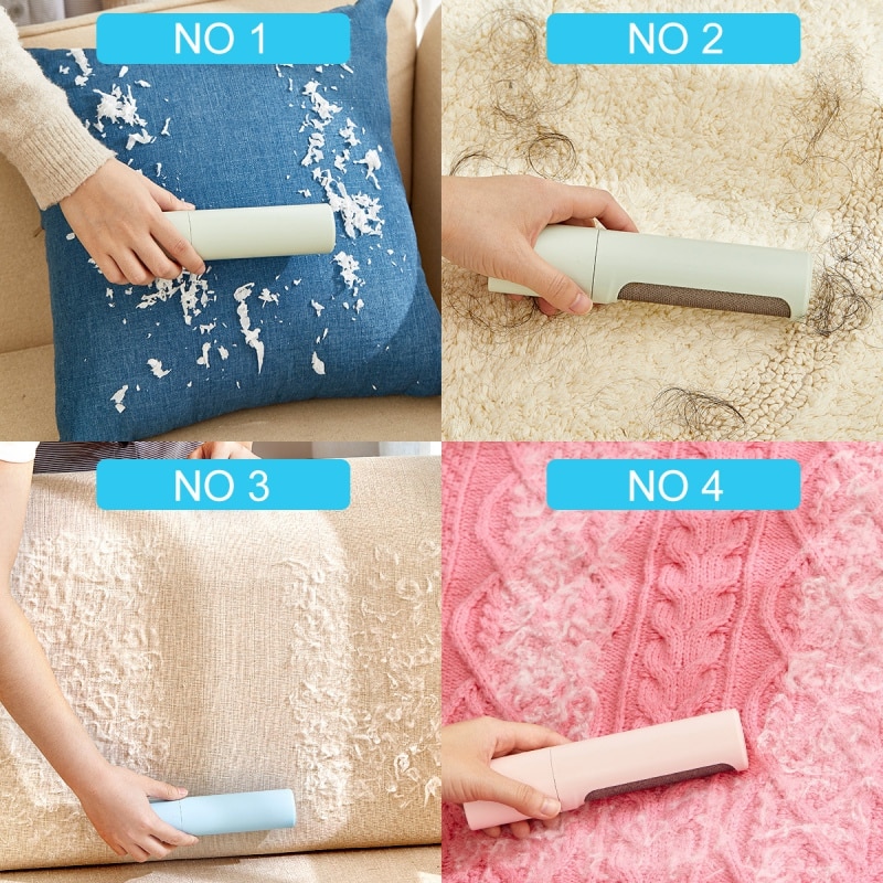 2-1 Reusable Pet Hair Remover Brush Lint Roller Self Cleaning Cat Dog Fur Hair Dust Removal Brush for Clothes Portable Effective — image 4