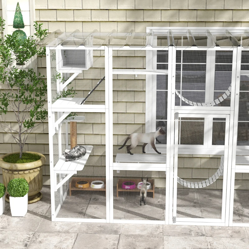 Cat Window Box, Large Catio With Shelves & Bridges, Outside Enclosure For Multiple Cats — imagen 4