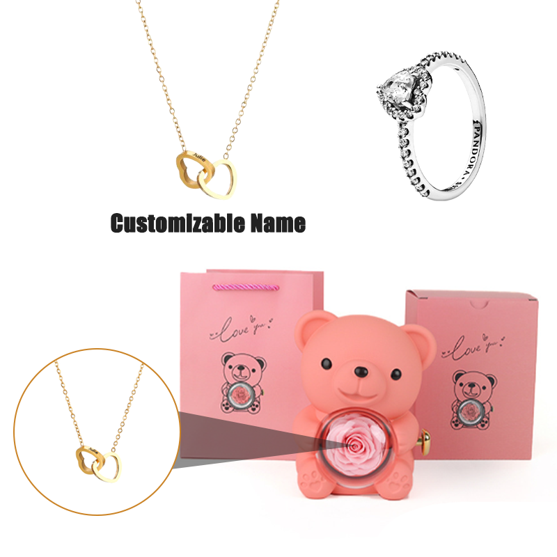 Caja de Regalo con Oso Teddy y Collar Personalizado para Mujer, Madre o Esposa — imagen 11