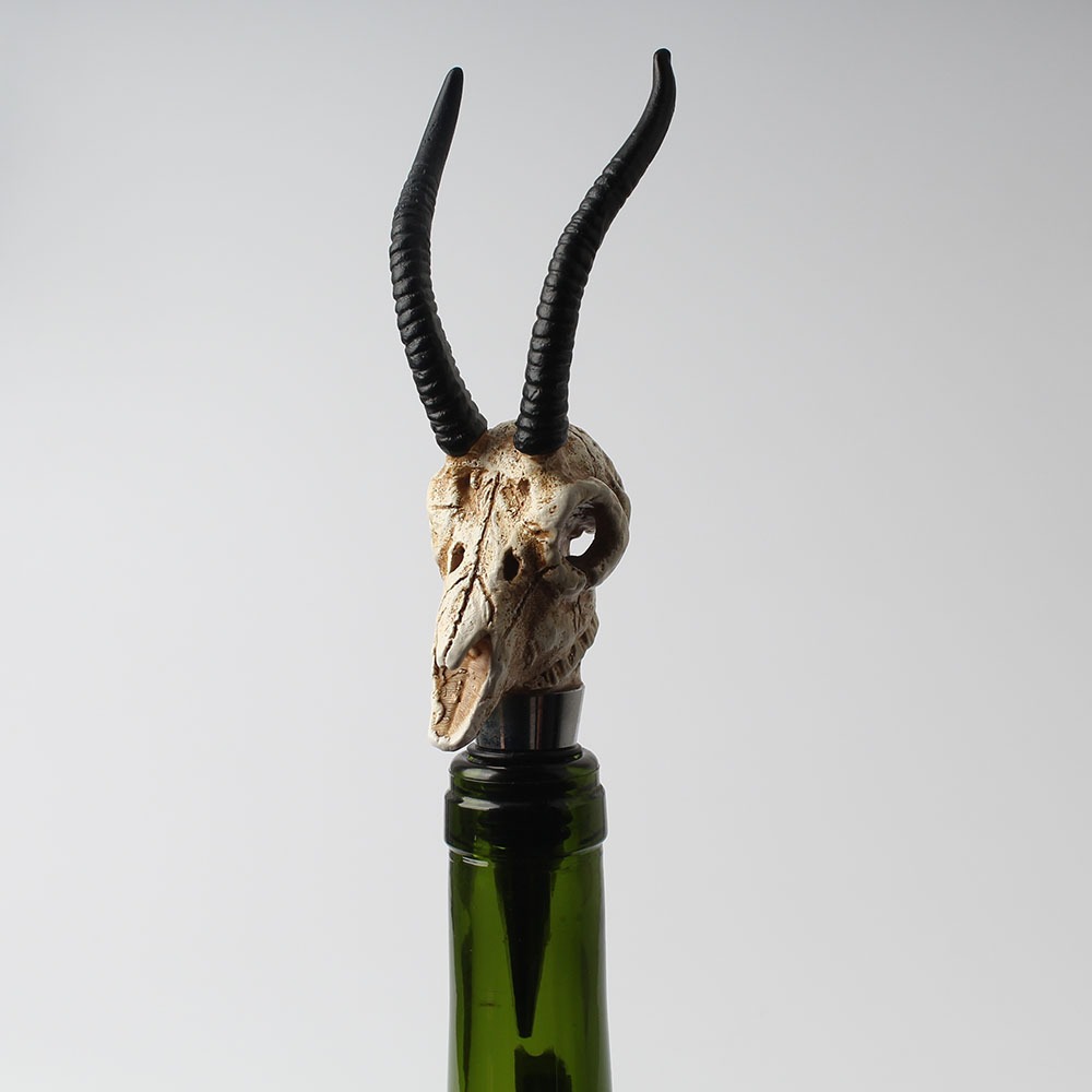 Antelope horn skull wine cork red wine bottle ornament — image 4