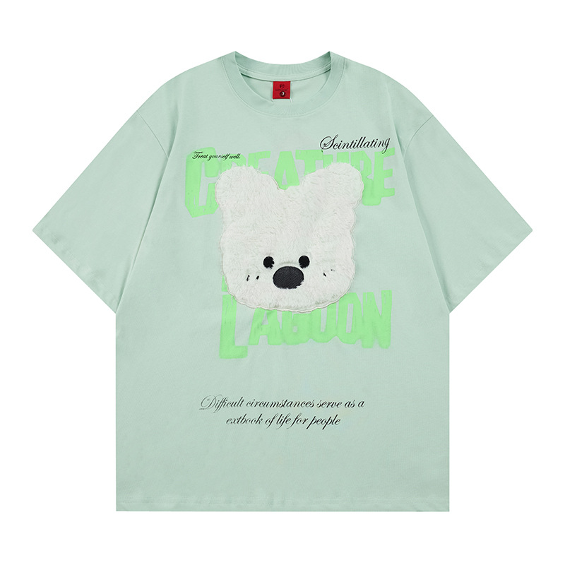 Cartoon puppy patch embroidered short sleeved shirt — image 5