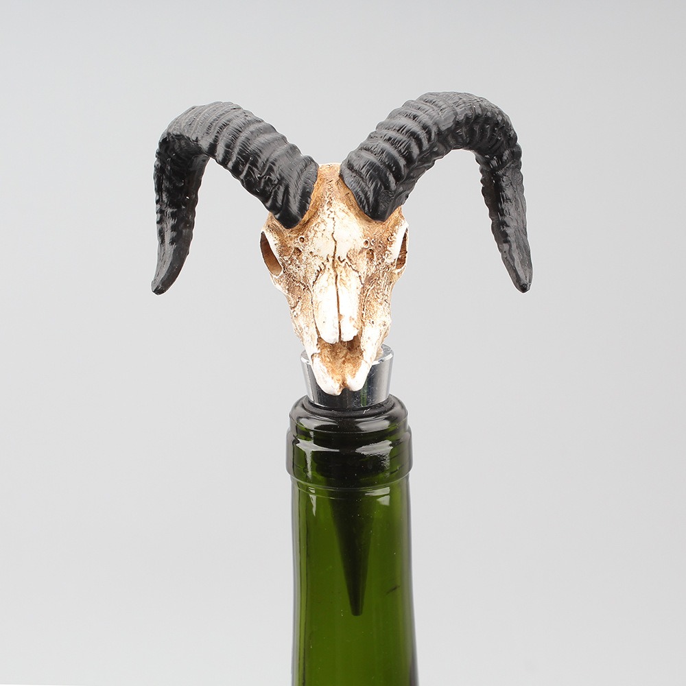 Antelope horn skull wine cork red wine bottle ornament — image 5