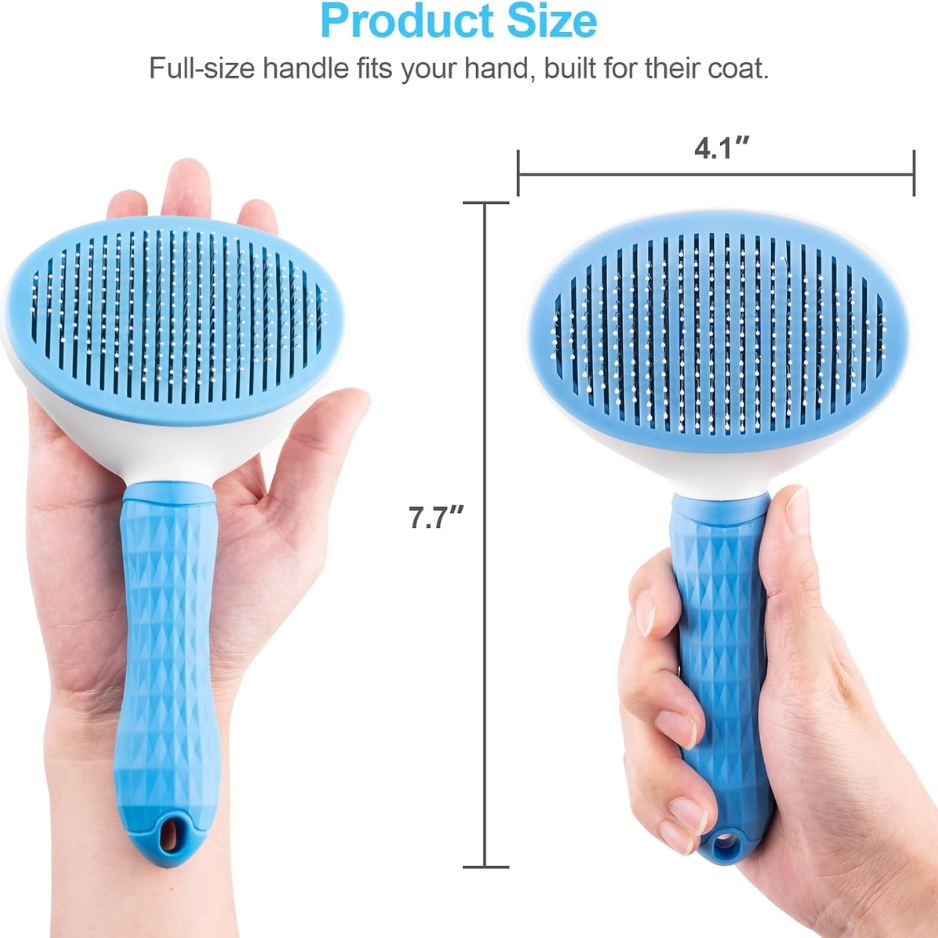 Self Cleaning Slicker Brush, Dog Cat Bunny Pet Grooming Shedding Brush — image 4