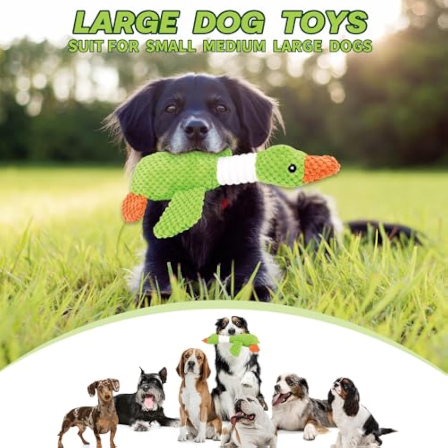 Dog Plush Toys For Large Dogs Durable Dog Squeaky Toys With Squeaker Stuffed Duck Dog Toys Dog Chew Toys For Small Medium And Large Breed Puppy Chew Toys For Teething — image 1