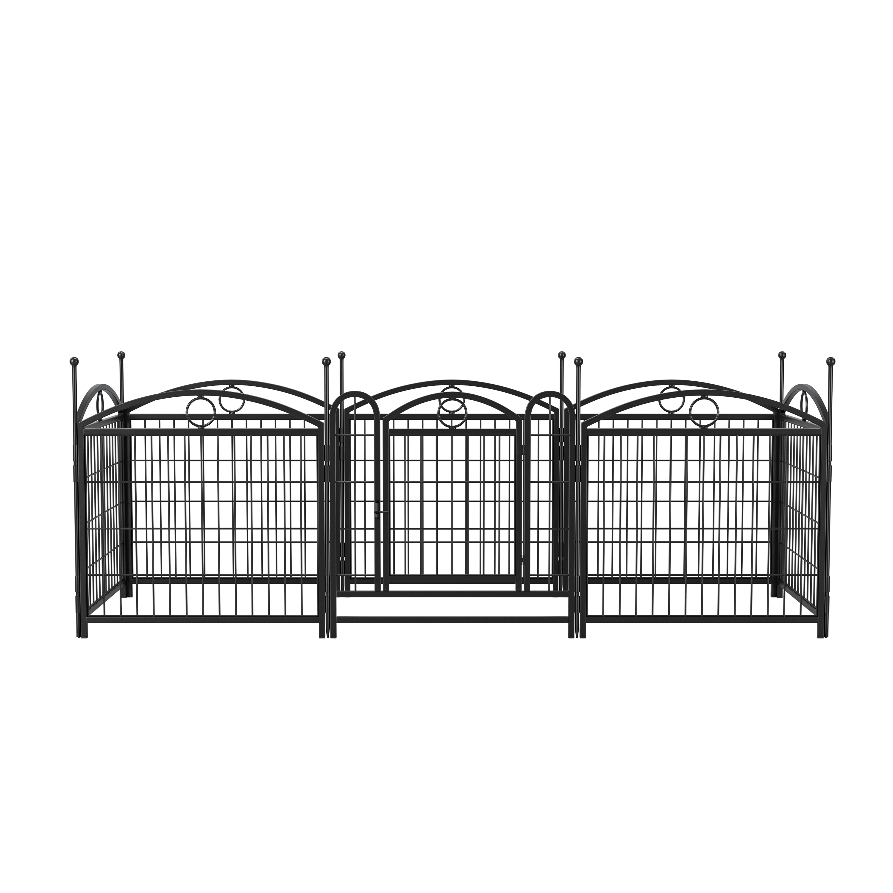 Dog Playpen Indoor 24 inch 8 Panels Metal Dog Pen Pet Dog Fence Outdoor Exercise Pen with Doors, Heavy Duty Dog Fence Puppy Pen for Large Medium Small Dogs Indoor Outdoor Foldable Pet Exercise Pen — image 19
