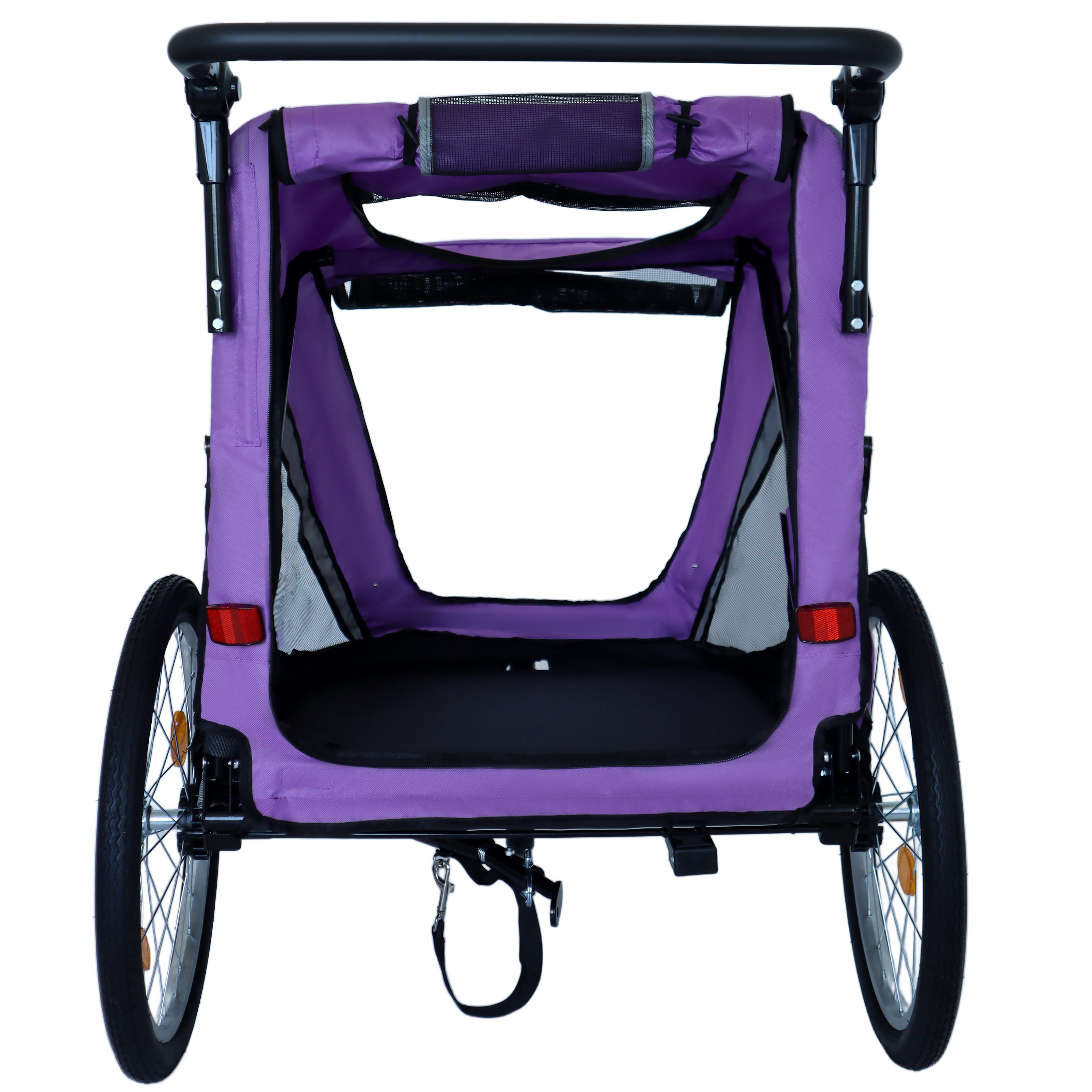 Remolque de Bicicleta y Carrito de Empuje 2 en 1 para Mascotas - Incluye Enganche de Bicicleta Desmontable y Mango de Empuje - Rueda de Liberación Rápida, Correa Interna, Doble Portavasos y Bolsa de Almacenamiento Inferior, Soporta Mascotas de Hasta 100 lbs — imagen 16