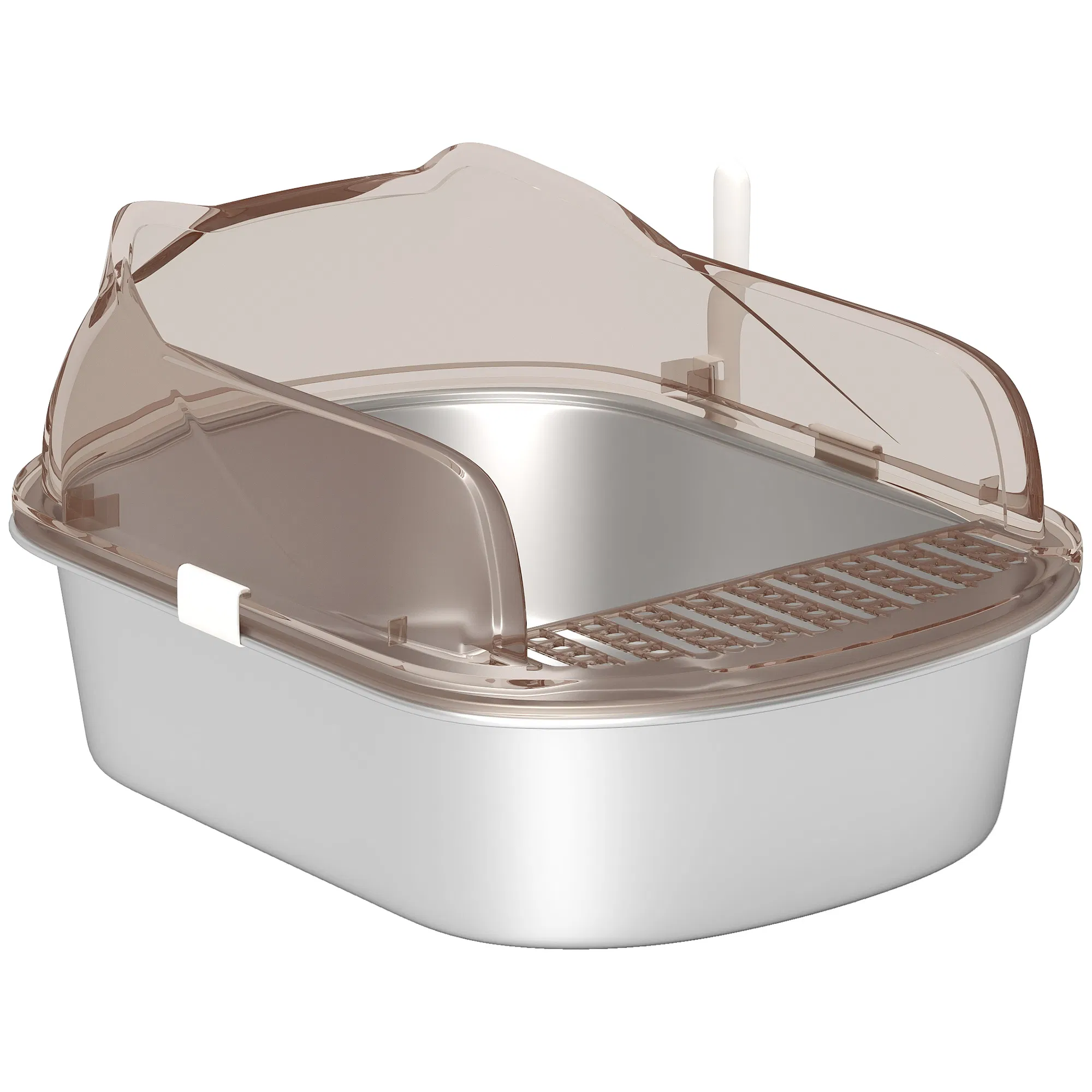 Stainless Steel Cat Litter Box with High Sided Enclosure, Steps & Scoop, Non-Sticky & Anti-Urine Leakage, Easy Cleaning — image 1
