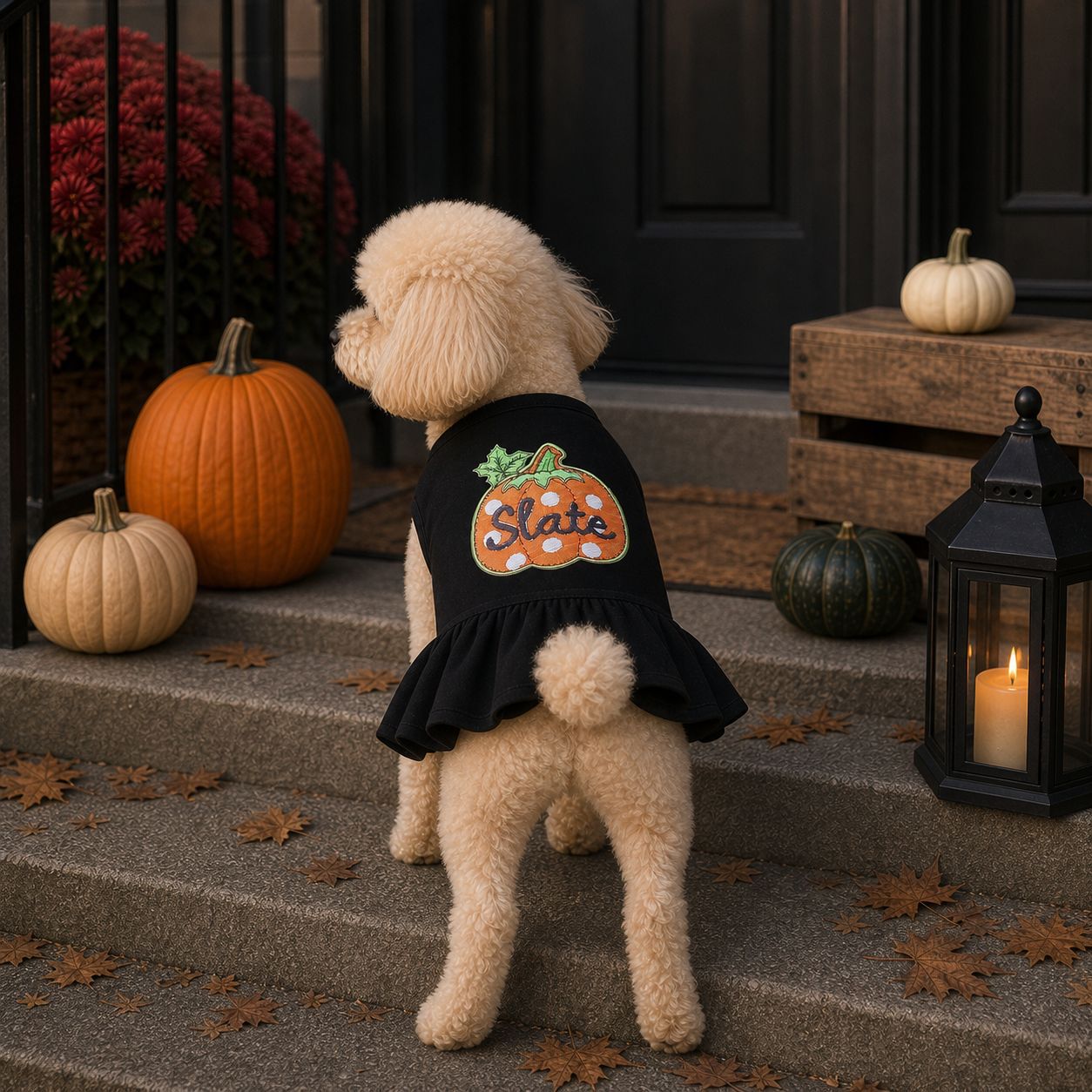 Disfraz de Halloween para Gatos y Perros, Vestido de Calabaza para Pomeranian — imagen 1