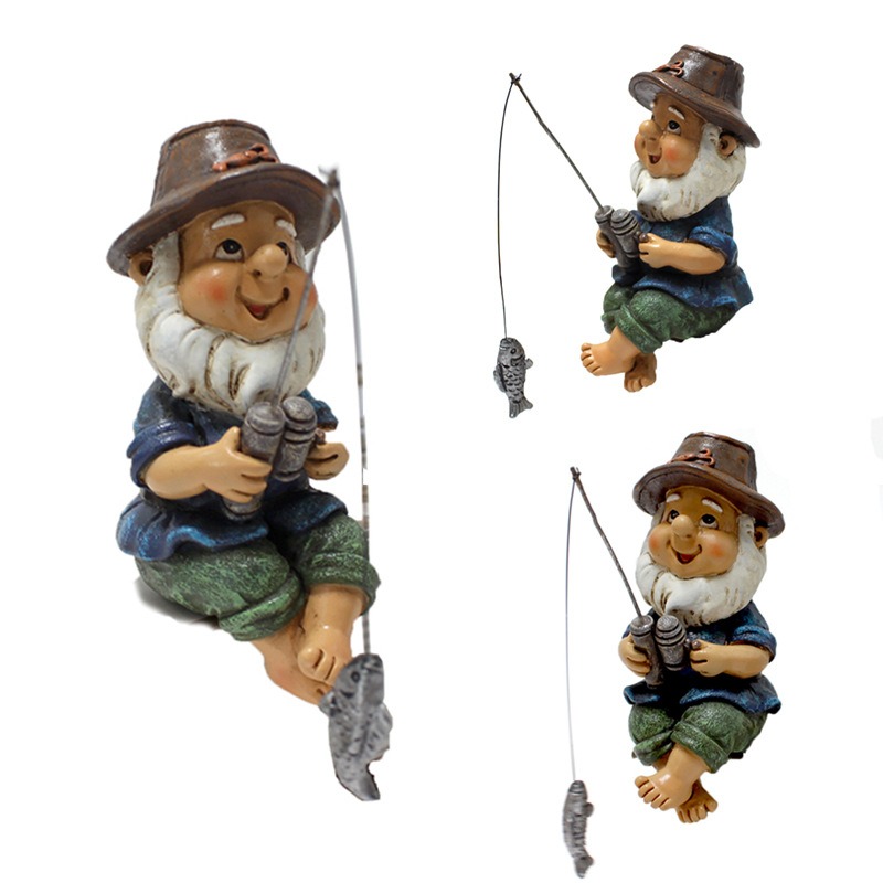Creative resin ornaments for garden fishing sprites — image 6