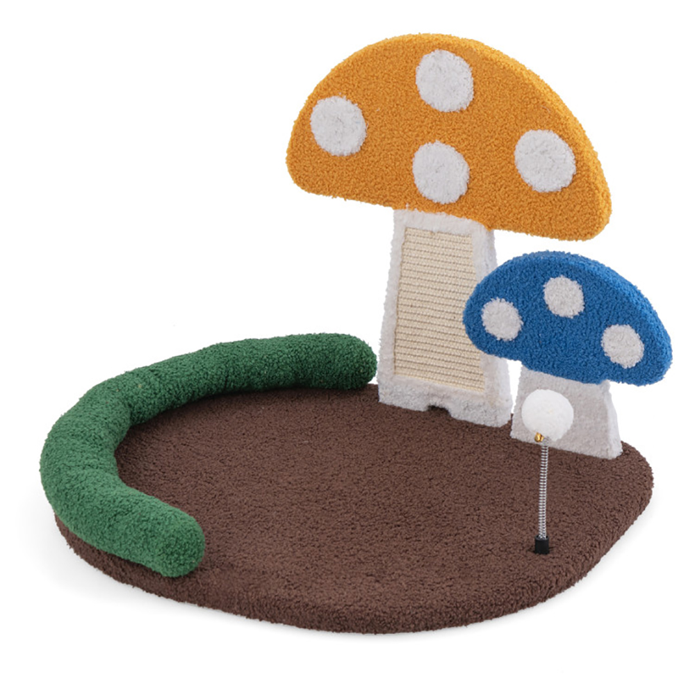 Mushroom Cat Bed Cat Claw Scratcher With Wide Bed And Sisal Scratch Panel — image 9