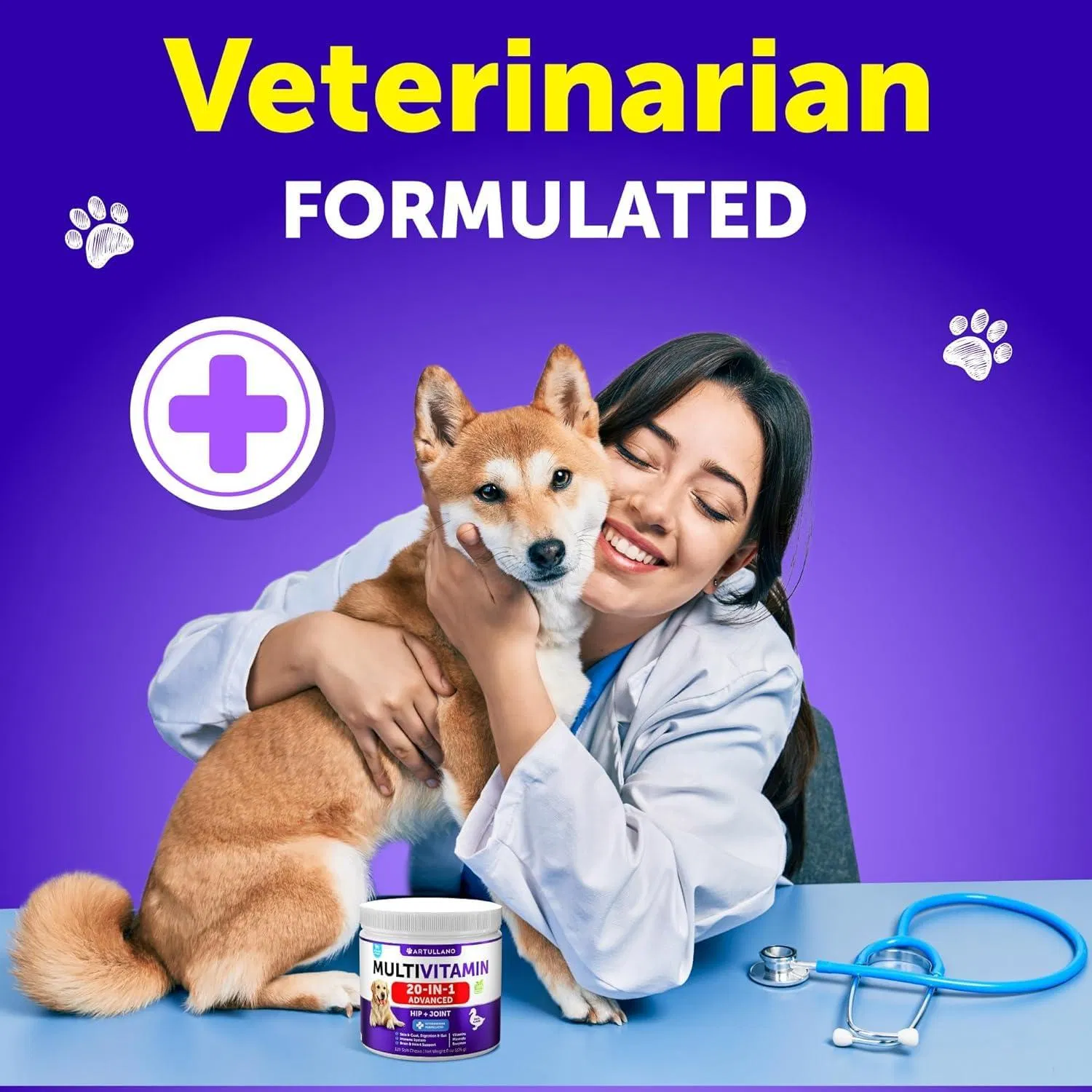 Suplementos para Perros de 20 en 1 - Vitamina para Cachorros con Glucósamine, 120 Chucherías para Salud y Movilidad Canina — imagen 3