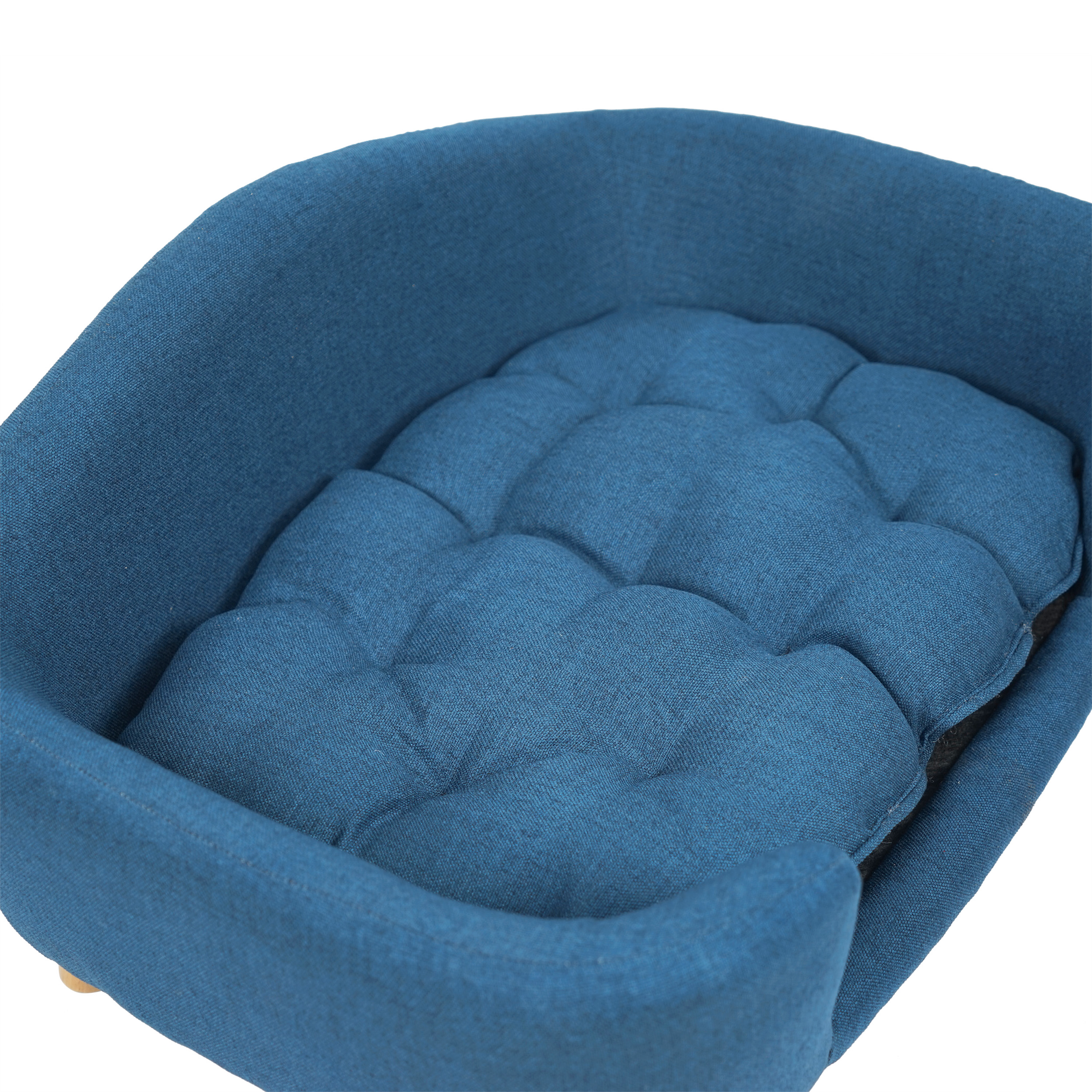 Cama para Perros Elevada con Soporte de Madera de Caucho y Espuma, Azul Marino, Fácil Montaje — imagen 8
