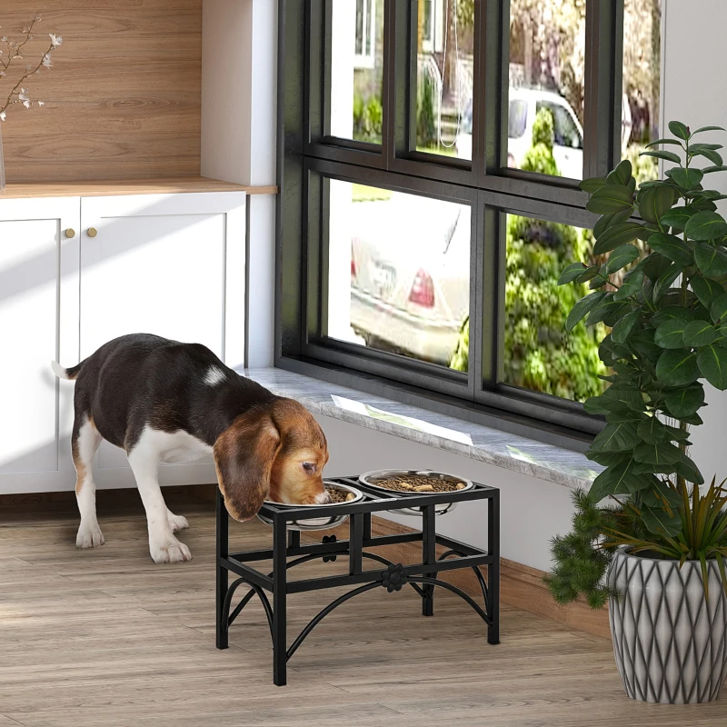 Double Stainless Steel Heavy Duty Dog Food Bowl Elevated Pet Feeding Station — imagen 7