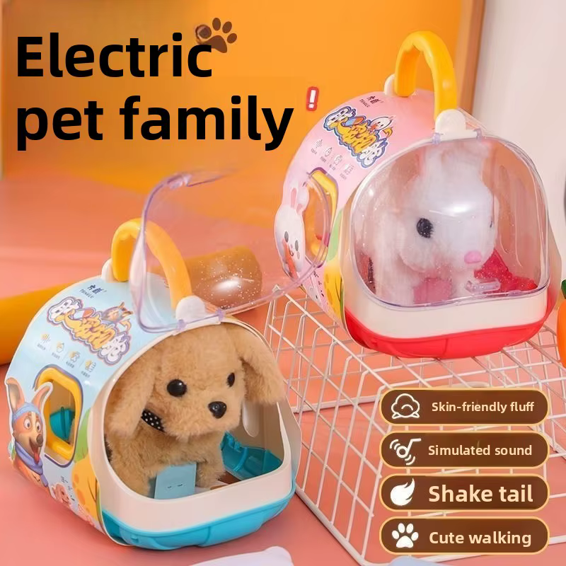 Nuevos juguetes de peluche eléctrico para niños simulando animales de sonido con sets de juguete de casa para niños y niñas con jaulas — imagen 1