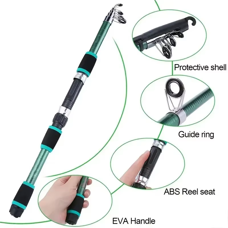 Fishing Pole Set Full Kits With Telescopic Fishing Rod And Spinning Reel Baits Hooks Travel Pole Set — image 3