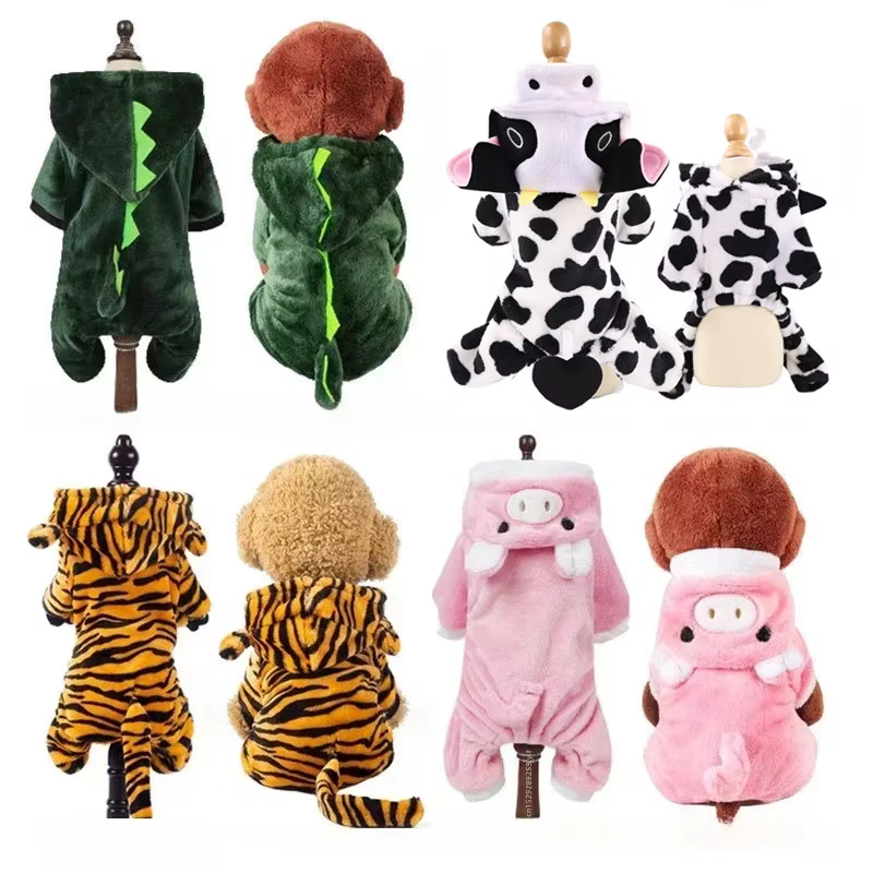 Pet Dog Clothes Soft Warm Fleece Dogs Jumpsuits Pet Clothing for Small Dogs Puppy Cats Hoodies Chihuahua Yorkshire Costume Coats — image 1