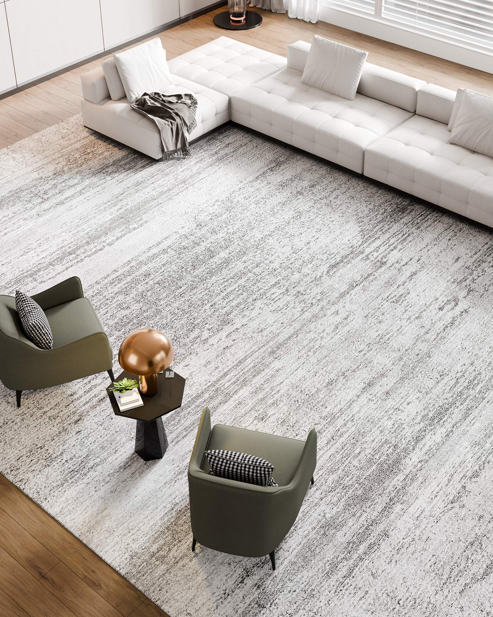 Area Rug, 10 X 14 Ft Large Washable Rug, Non-Slip And Tear-Resistant Soft Carpet, Pet & Child Friendly Modern Area Rugs, Indoor Mat For Bedroom, Office, Living Room, Kids Room, Entryway, Gray — imagen 2