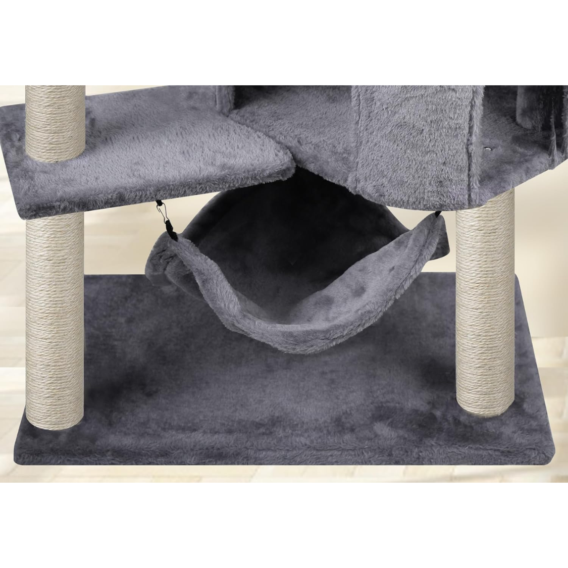 Árbol para Gatos con Condo y Hammock Grande, Gris — imagen 7