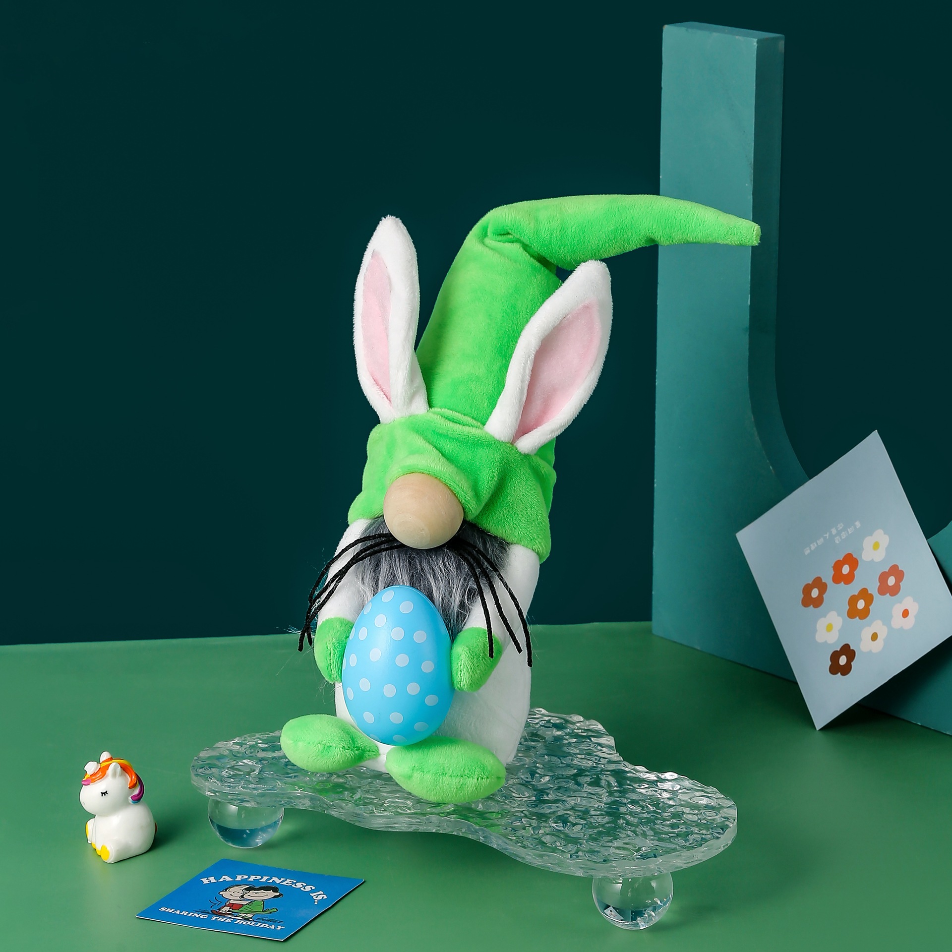 Conejito de Pascua con Huevo de Pascua Figura de Muñeca sin Rostro Gnomo Enano Decoración de Festival — imagen 5