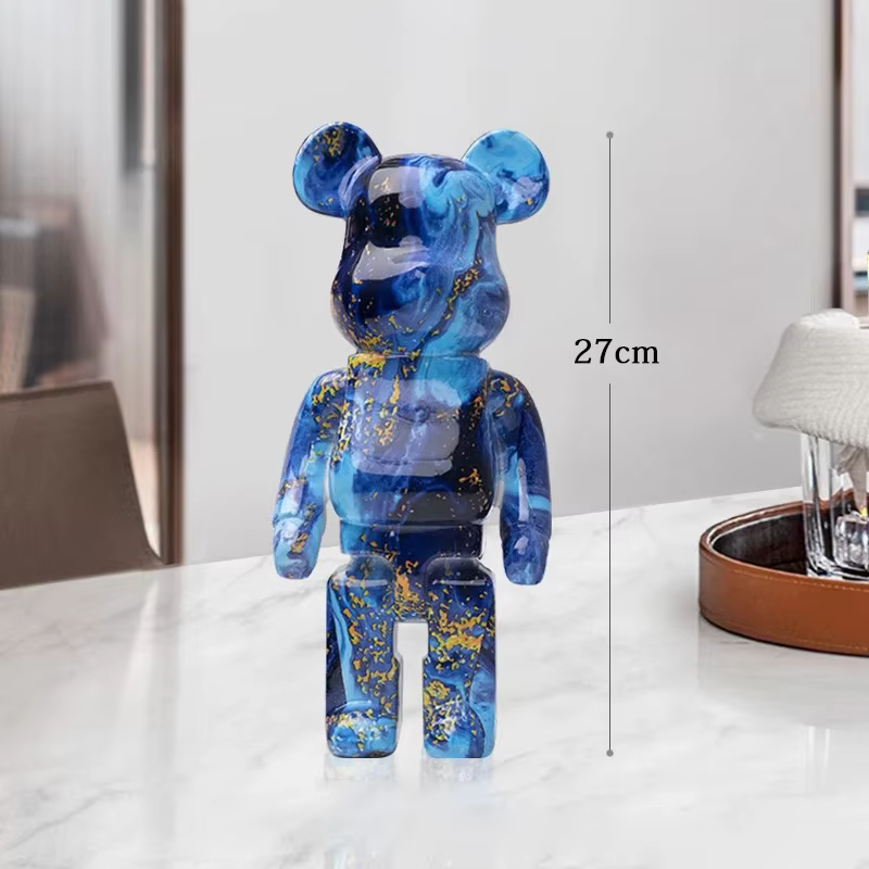 Graffiti Bear Statue Paint Block Bear Decor Resin Desktop Ornaments Home Decoration Living Room Bear Floor Sculpture Gifts — image 12