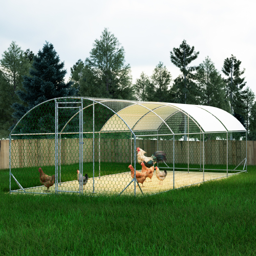 26x9x6Large Metal Chicken Coop, Walk-in Poultry Cage, Chicken Run With Waterproof Cover, Outdoor Backyard Farm, Chicken Rabbits Duck Run Pen, Easy To Assemble And Clean — imagen 5