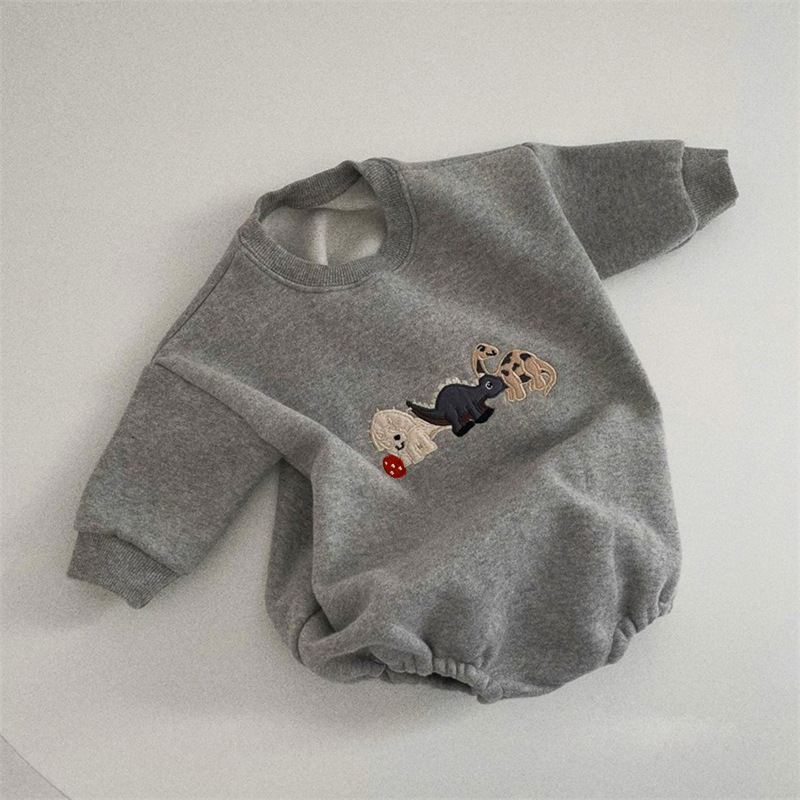 Dinosaur embroidery fleece bag fart hoodie crawling suit — image 8