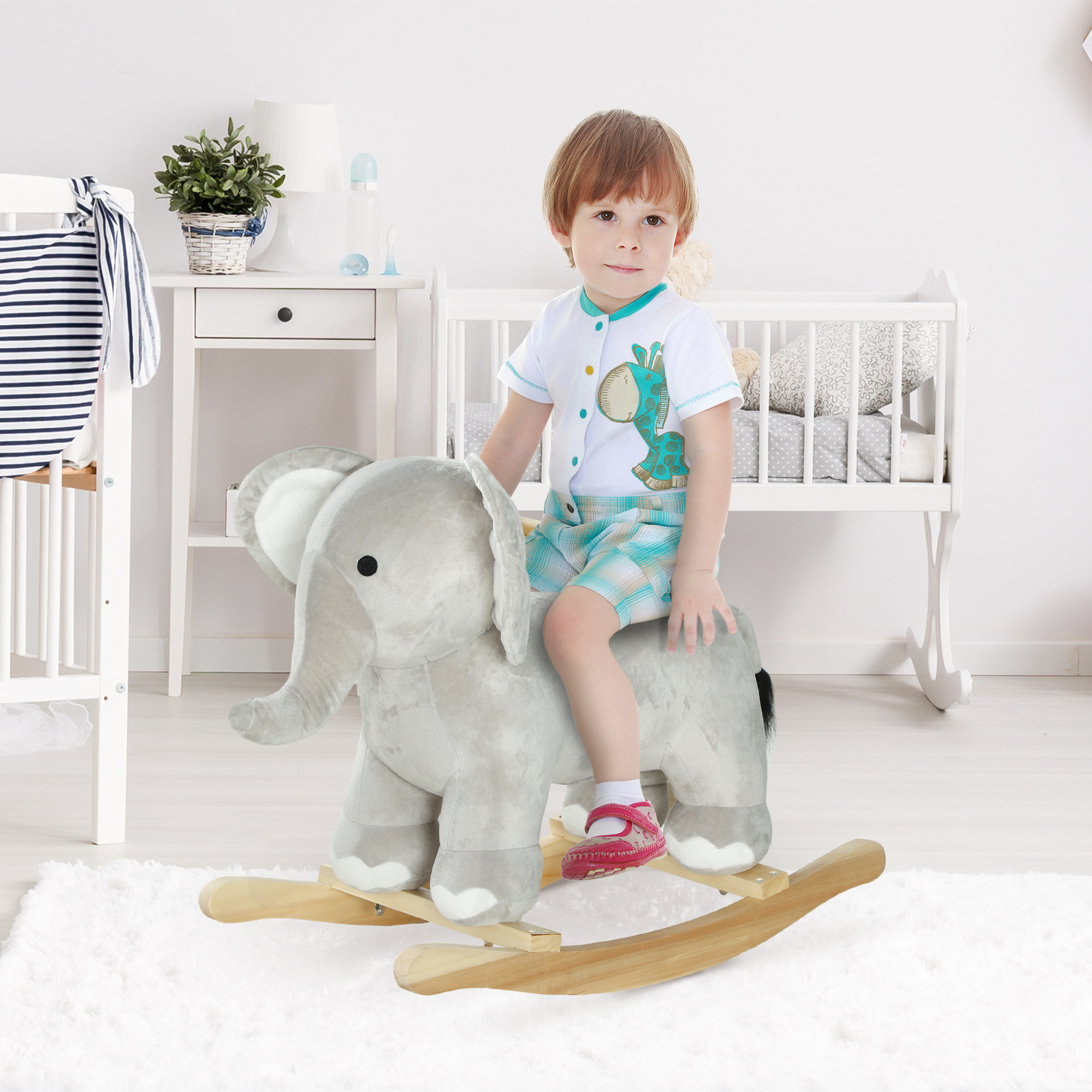 Elefante de Roca con Sonidos Realistas, Juguetes de Caballo para Niños Edad 2-4, Gris — imagen 8