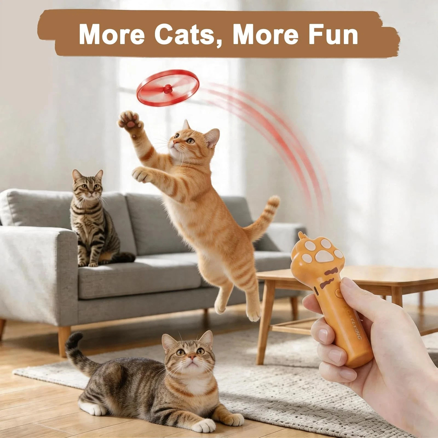 Cat Fetch Toy Flying Disc Launcher Rechargeable Interactive Cat Toys & 10 Discs — image 19