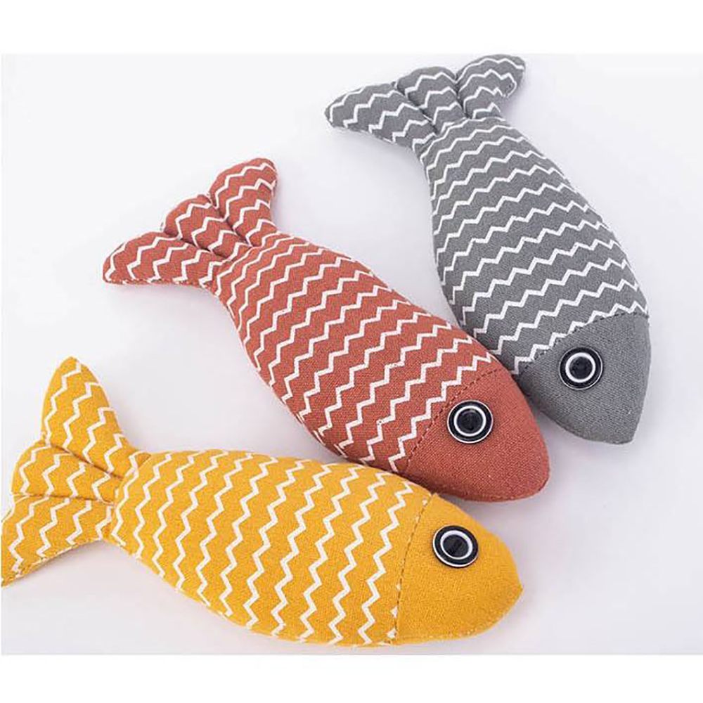 Juguete de Pescado de Catnip para Gatos, Cojín de Lona, Juguetes Interactivos para Kitten con Sonido y Textura — imagen 9