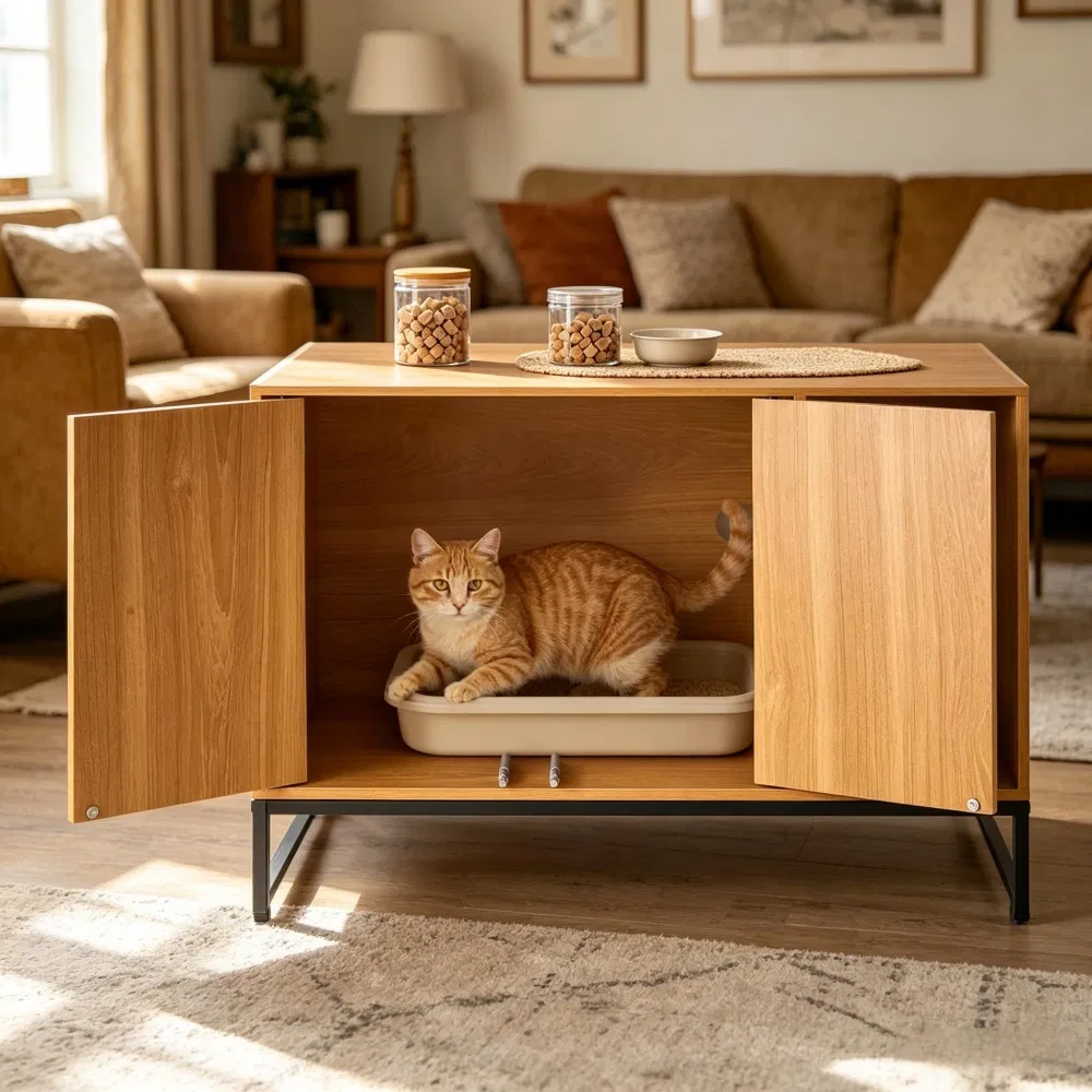 Wooden Cat Box Cabinet — image 4