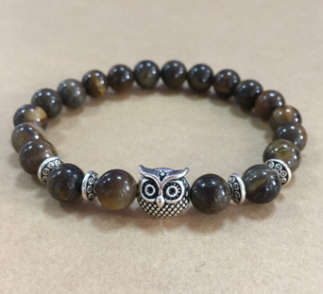 Natural Stone Owl Head Yoga Bracelet — image 10