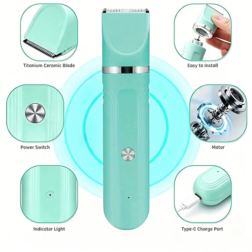 4-in-1 Pet Hair Clipper Rechargeable Dog Cat Trimmer Kit Cordless Electric Grooming Shaver with Comb Guide for Puppy Kitten — image 7