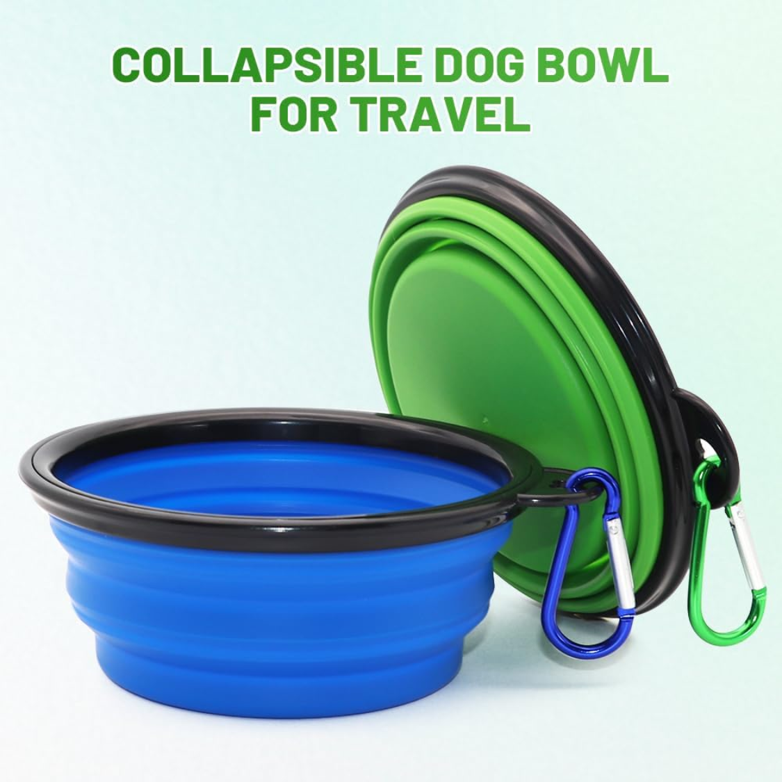Bolsas de Comida para Perros Colapsables, 2 Piezas - Para Gatos y Perros, Platos Portátiles para Alimentación y Hidratación en Viajes con 2 Corchetes — imagen 3