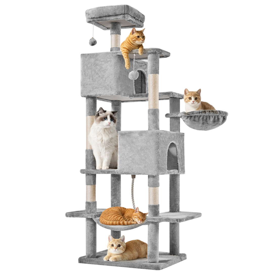 Torre para Gatos de Gran Tamaño, Plataforma Multigato con Hammock y Casa para Gatos Individuales — imagen 4