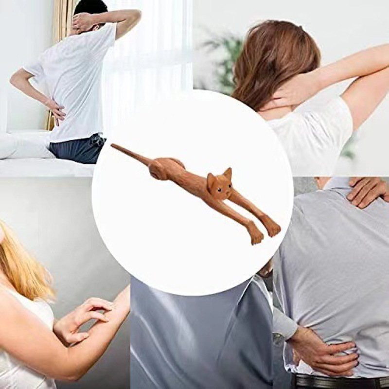 Cat Shape Back Scratcher Adult Cat Dog Pet Back Scratching Massage — image 4