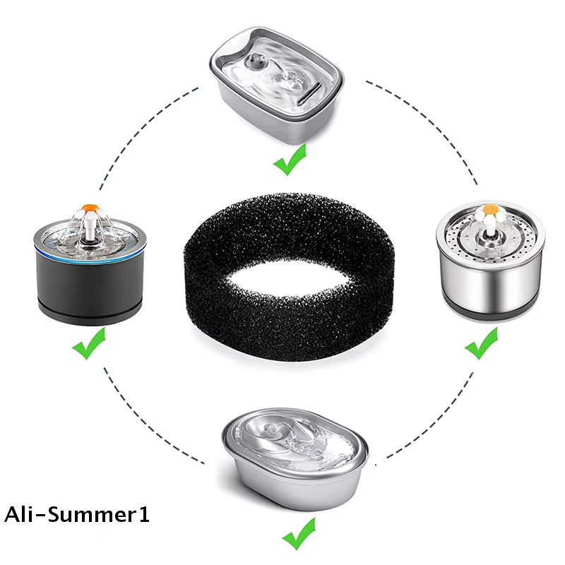 Filtro de Fuente para Mascotas 4 piezas – Filtro Redondo de Espuma para Agua de Gato, Filtro de Esponja de Agua para Fuente de Gato, Reemplazo — imagen 1