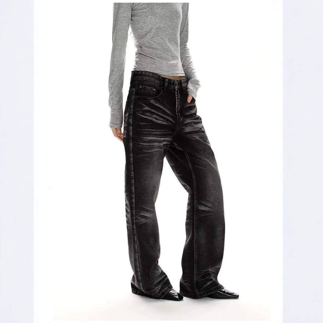 Distressed Washed Cat-Whisker Flared Slim Fit Cleanfit Vintage Denim Pants — image 5
