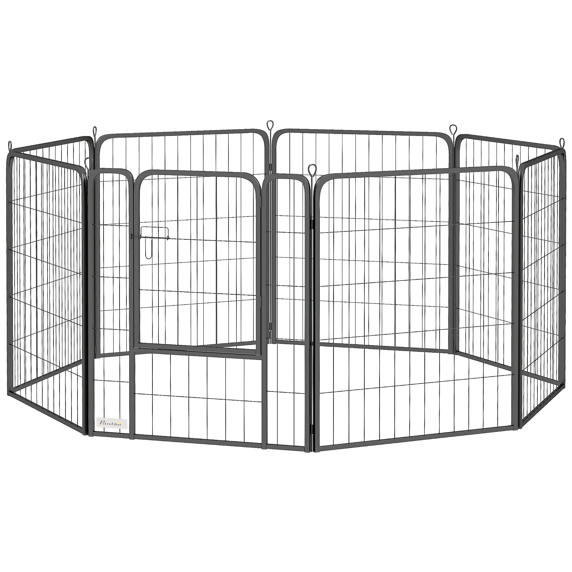 31.5" Dog Playpen Indoor Outdoor, Portable Foldable 8 Panels Pet Playpen with Door & Strap for Medium Dogs — image 1