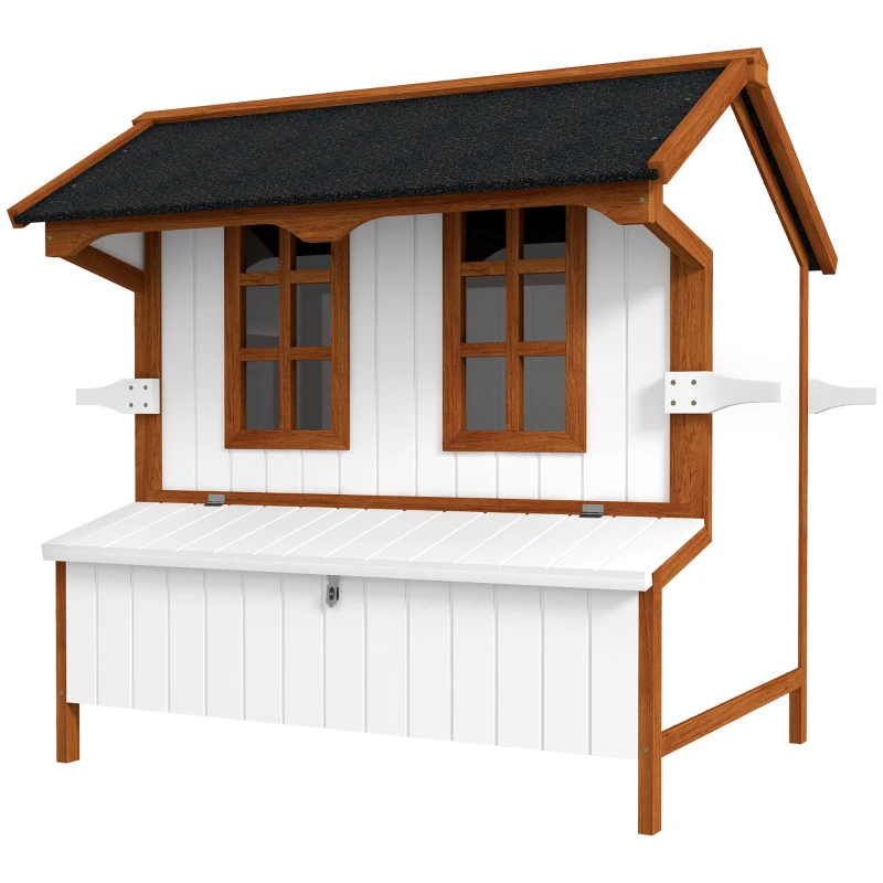 Gallinero de 47", Casa de Madera para Gallinas Elevada, Conejera con Techo Impermeable, Nido y Asas para 3-5 Gallinas, Jaula Portátil para Aves de Corral en el Patio — imagen 8